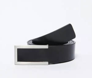 Textured Belt with Plate Buckle Closure